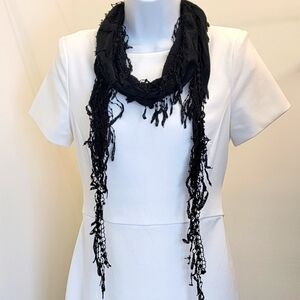 Black Crochet Lace Neckscarf